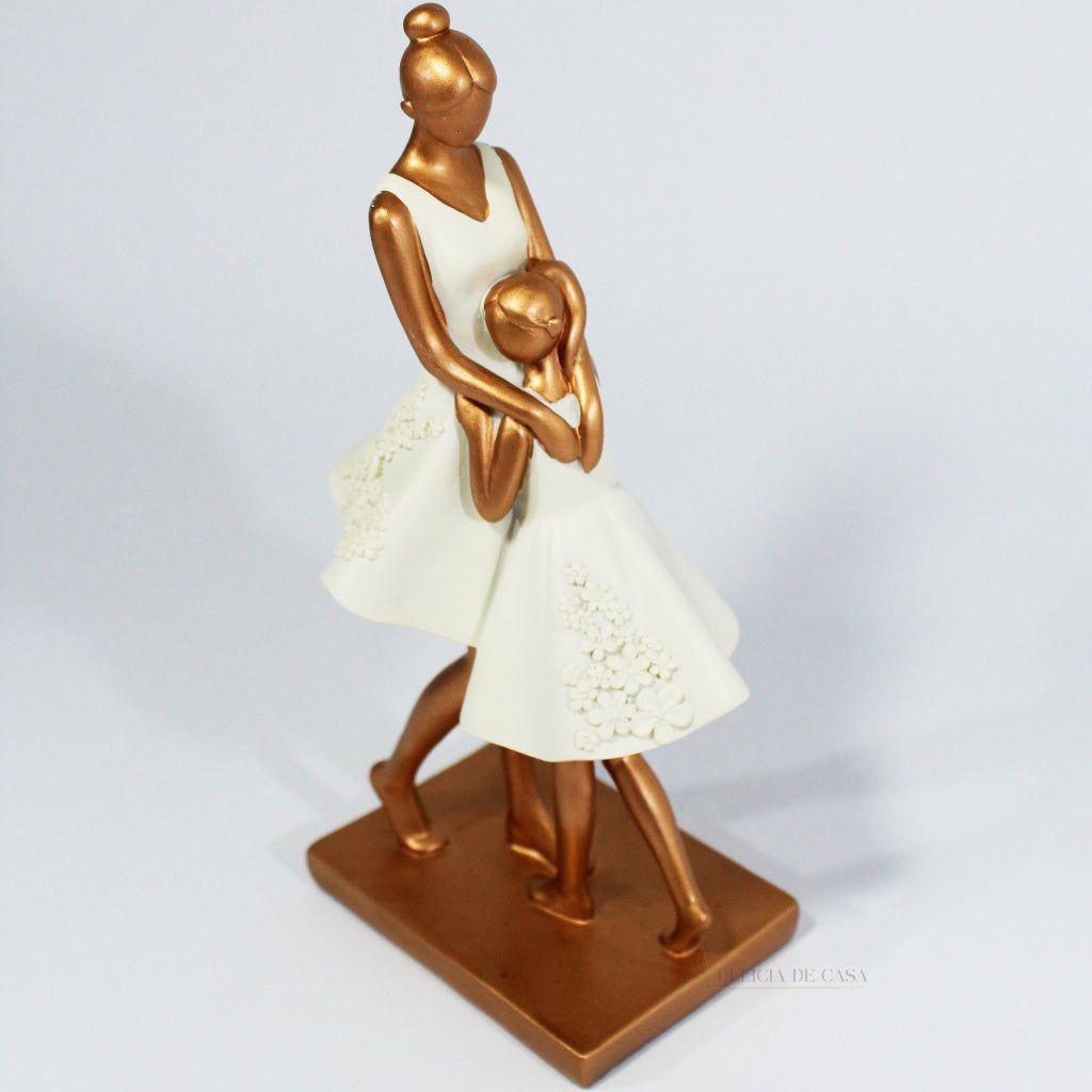 Estátua Decorativa Mãe e Filha Resina