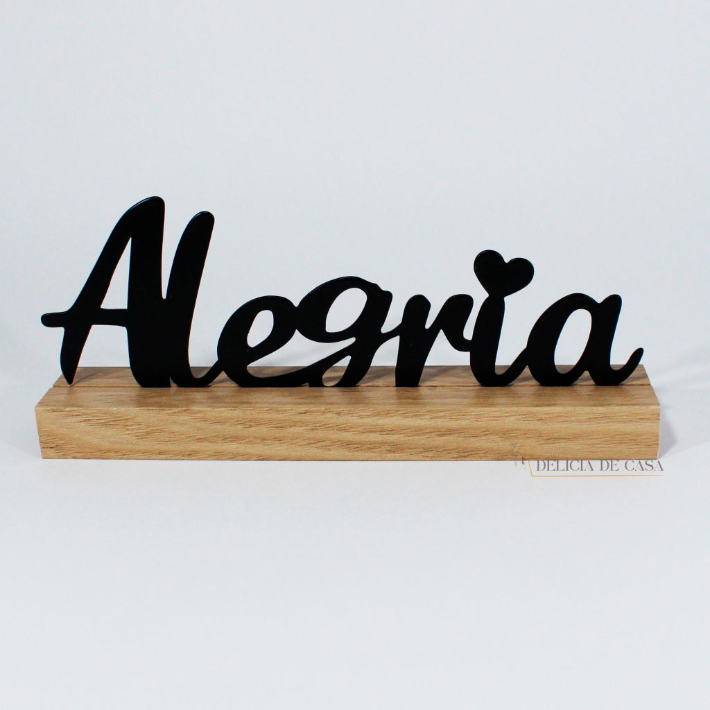 Placa Decorativa Letreiro Alegria