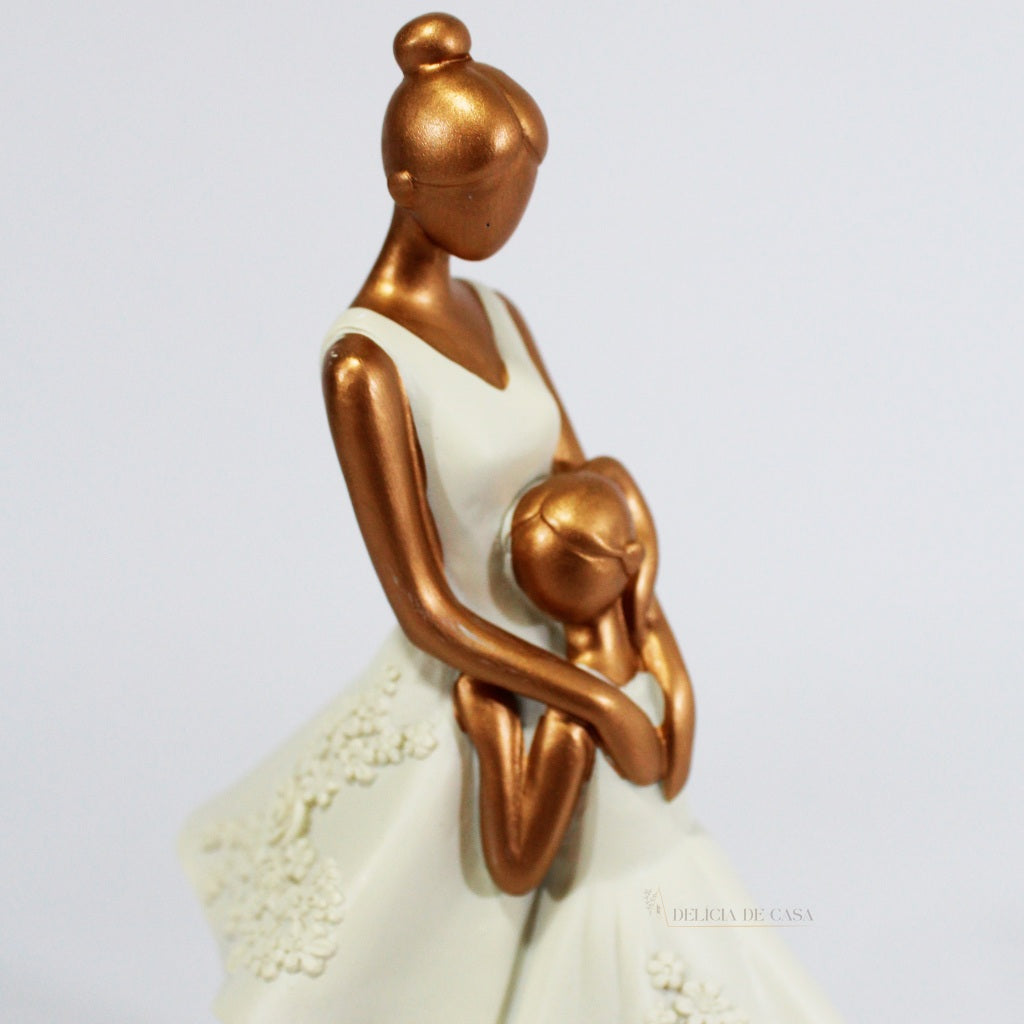 Estátua Decorativa Mãe e Filha Resina