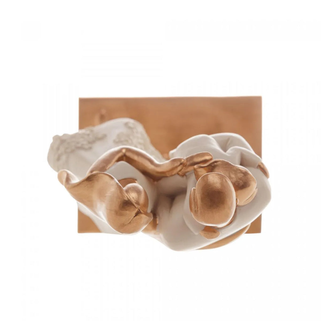 Escultura Decorativa de Família com Bebê Filha - Estatueta de Familia