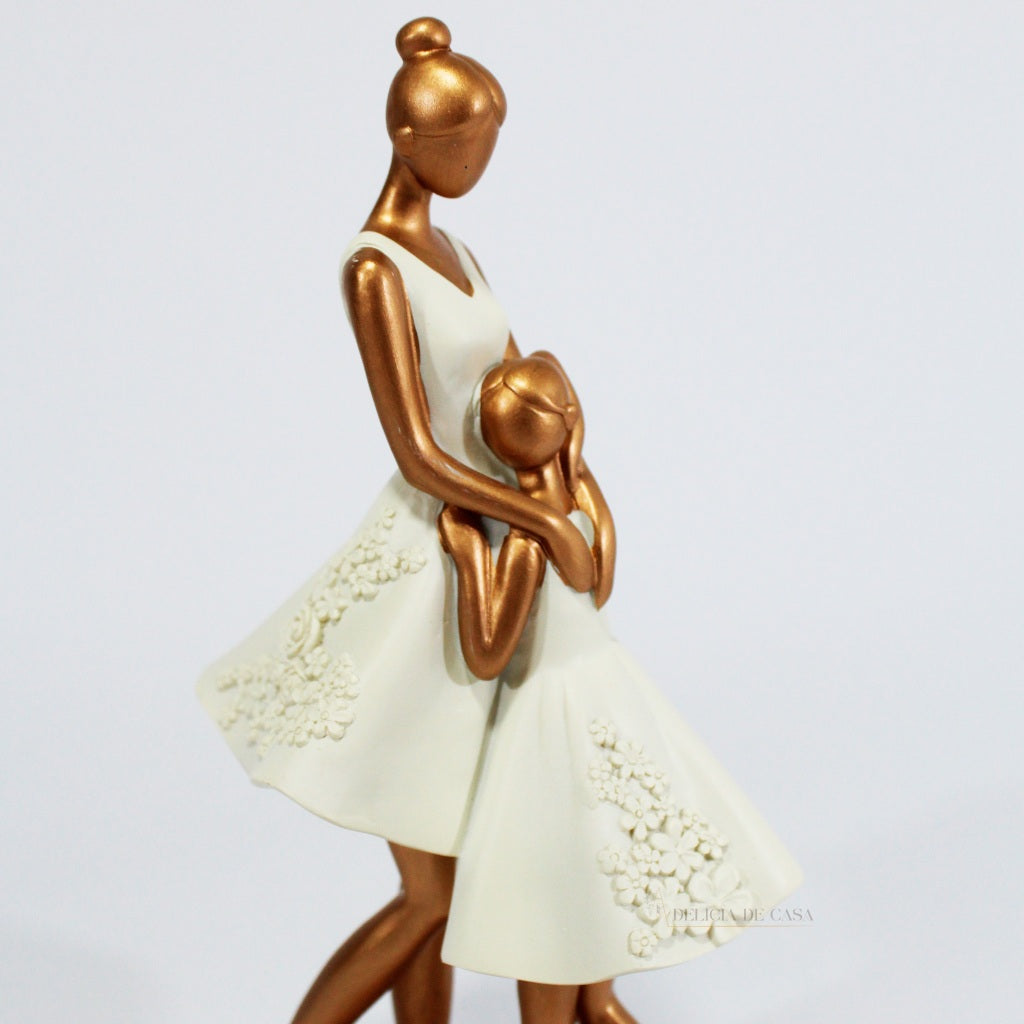 Estátua Decorativa Mãe e Filha Resina