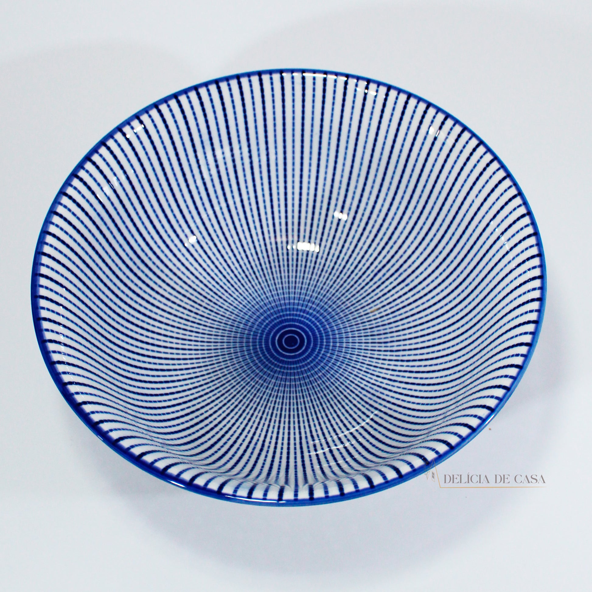 Bowl Estampado em Porcelana Azul