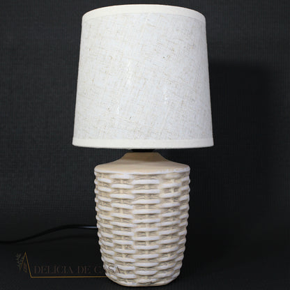 Abajur Cerâmica bege Elegante decoração para casa e quarto de casal clássico