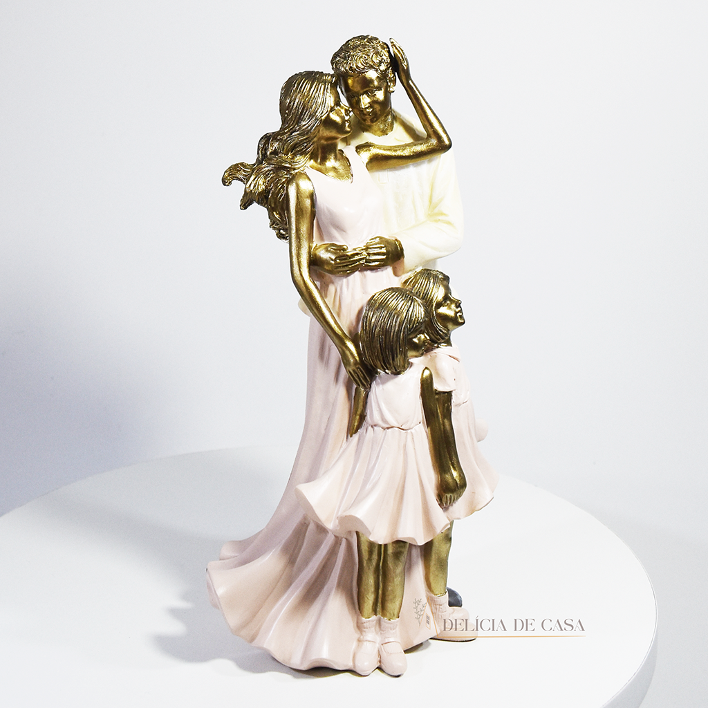 Estatueta Família em Resina Pais e Filhos / Filhas - Decoração para Casa