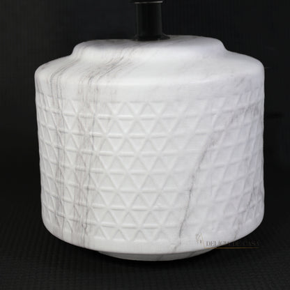 Abajur marmore ceramica e linho cinza, perfeito para decoração Pinterest de quartos e escritórios