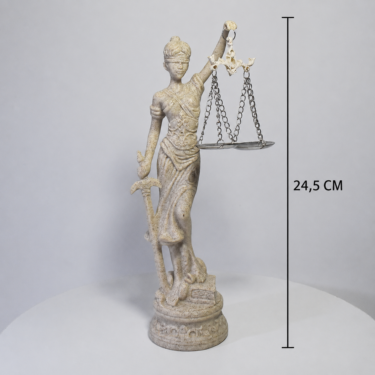 Escultura Dama da Justiça em Resina - Estilo Marmore