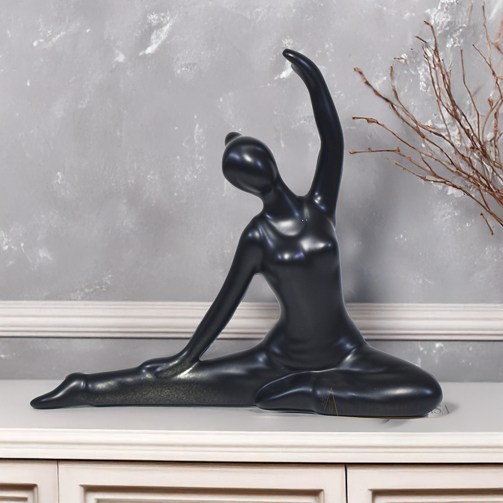 Enfeite decorativo de porcelana inspirado em yoga e ballet para decoração moderna e ambientes de bem-estar
