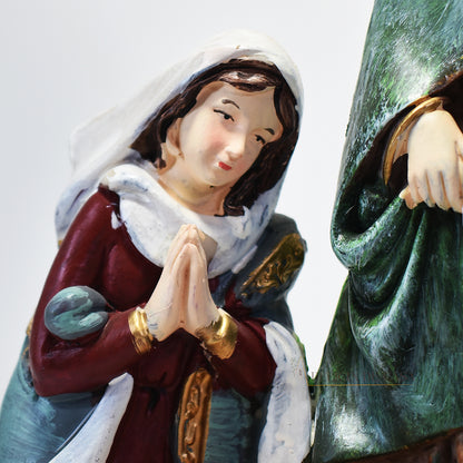 Imagem Sagrada Família Grande em Resina Presépio de Natal Decoração – Escultura Religiosa Natalina 24 cm