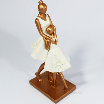 Estátua Decorativa Mãe e Filha Resina