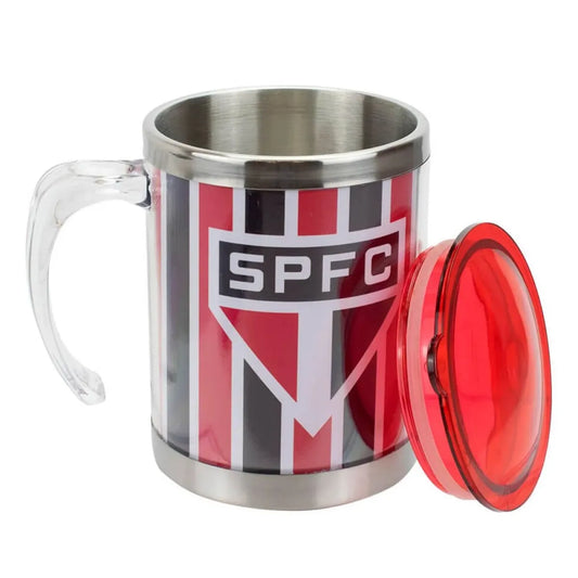 Caneca Térmica São Paulo F.c 450ml Em Aço Inox Com Tampa