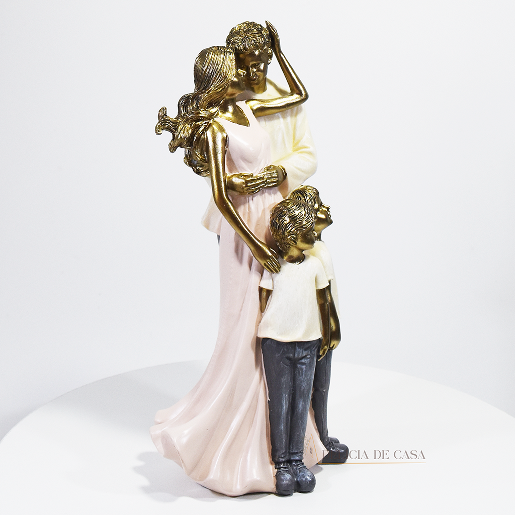 Estatueta Família em Resina Pais e Filhos / Filhas - Decoração para Casa