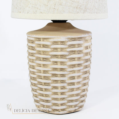 Abajur Cerâmica bege Elegante decoração para casa e quarto de casal clássico