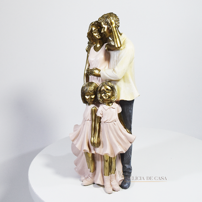 Estatueta Família em Resina Pais e Filhos / Filhas - Decoração para Casa