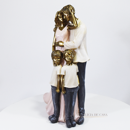 Estatueta Família em Resina Pais e Filhos / Filhas - Decoração para Casa