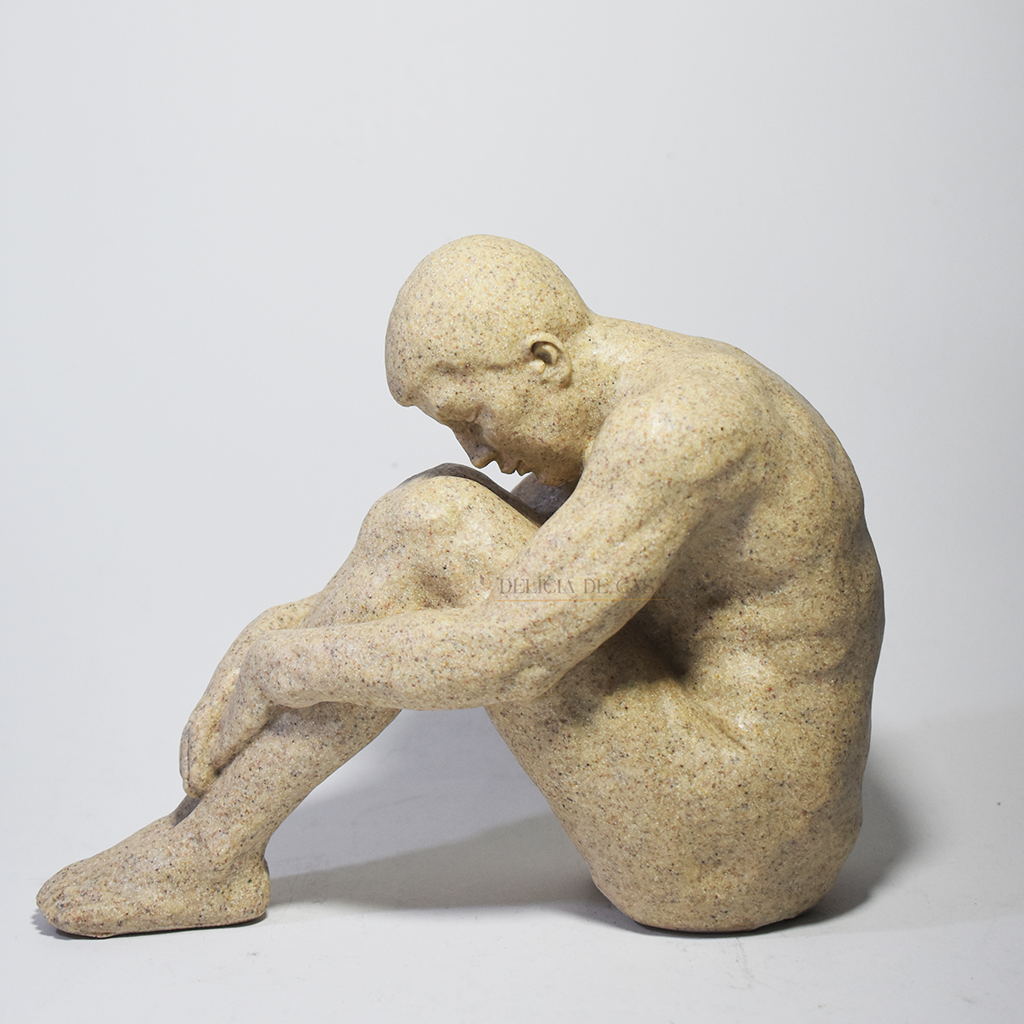 Escultura Decorativa Reflexão Modelos Homem e Mulher - Decoração Sala Elegante Luxo