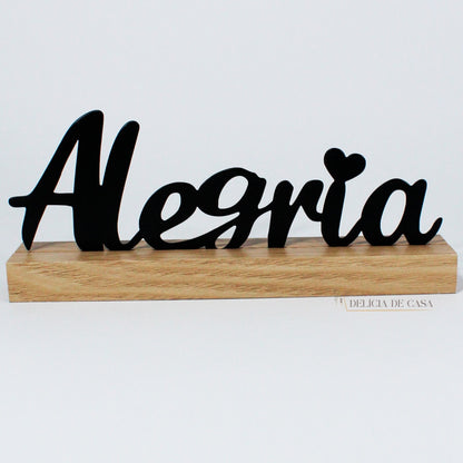 Placa Decorativa Letreiro Alegria