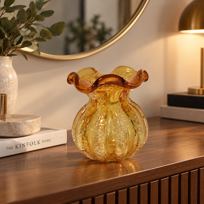 Vasos decorativos de vidro Murano em tamanhos P e M para decoração de casa elegante
