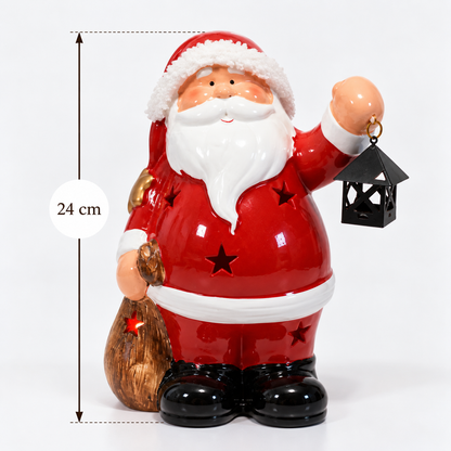 Boneco de Natal Decorativo em Cerâmica com Iluminação Led Decoração – Papai Noel ou Boneco de Neve