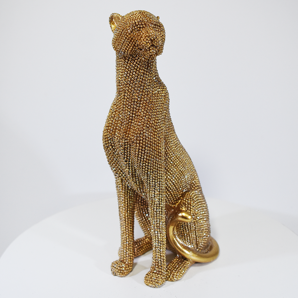 Enfeite Decorativo Leopardo em Resina - Decoração de Luxo para Casa Elegante