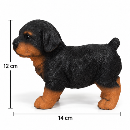Escultura decorativa de Rottweiler em resina com 14 cm para decoração de casa elegante