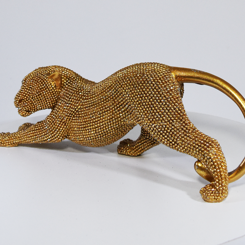 Enfeite Decorativo Leopardo em Resina - Decoração de Luxo para Casa Elegante