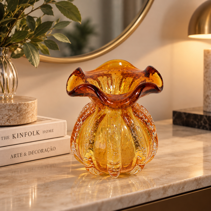 Vasos decorativos de vidro Murano em tamanhos P e M para decoração de casa elegante