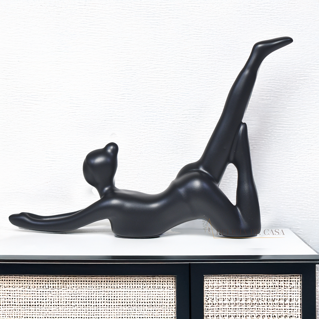 Enfeite decorativo de porcelana inspirado em yoga e ballet para decoração moderna e ambientes de bem-estar