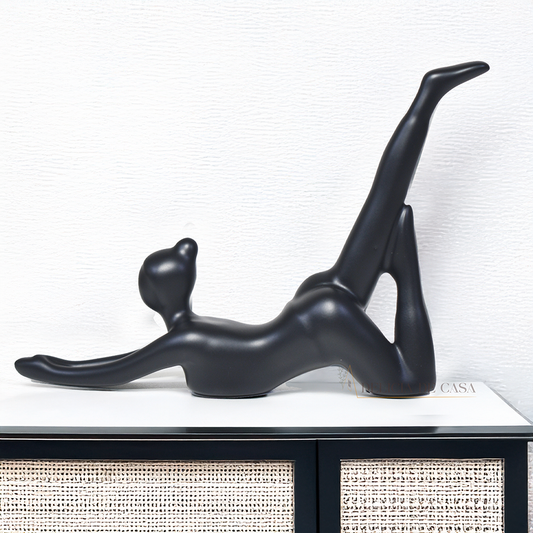 Enfeite decorativo de porcelana inspirado em yoga e ballet para decoração moderna e ambientes de bem-estar