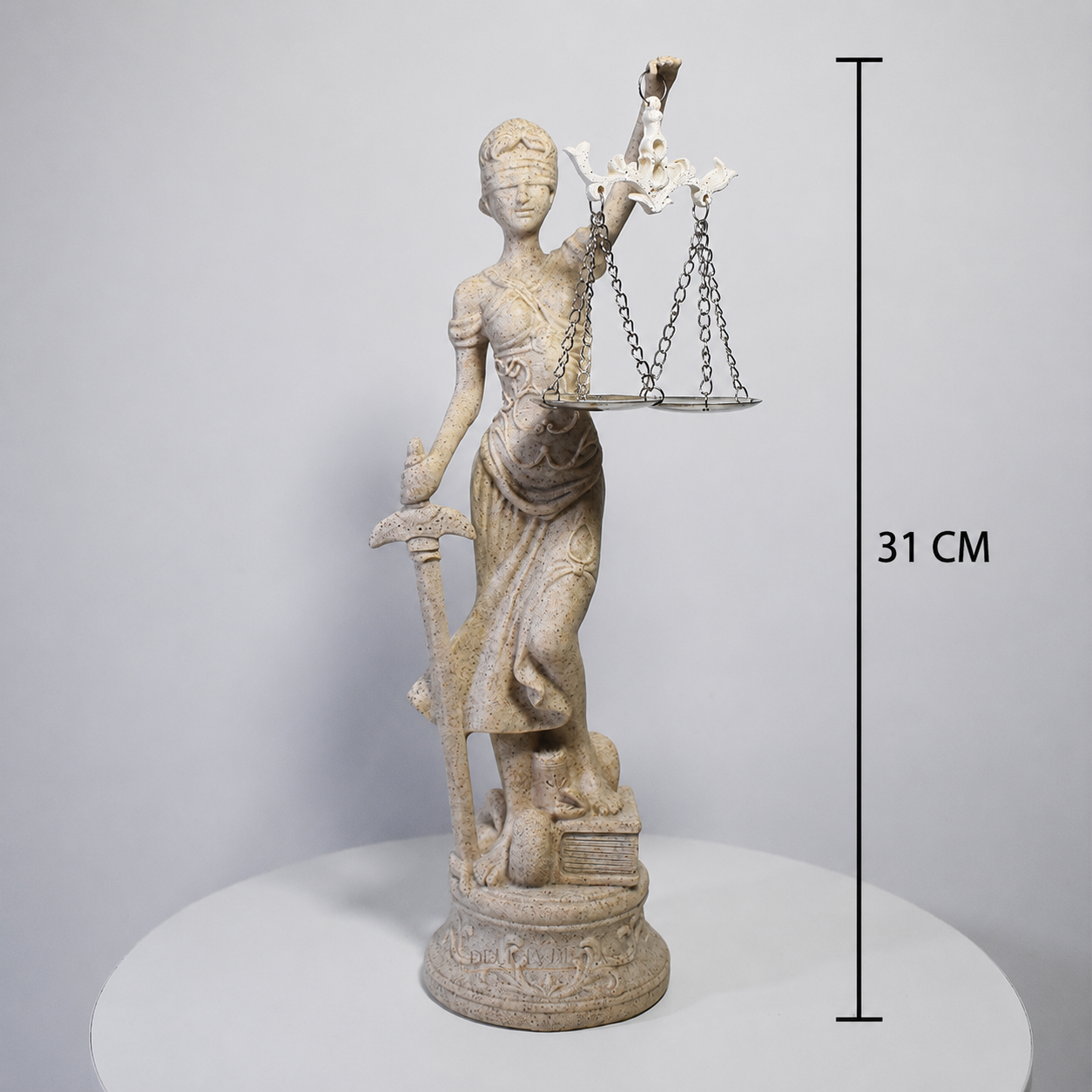 Escultura Dama da Justiça em Resina - Estilo Marmore