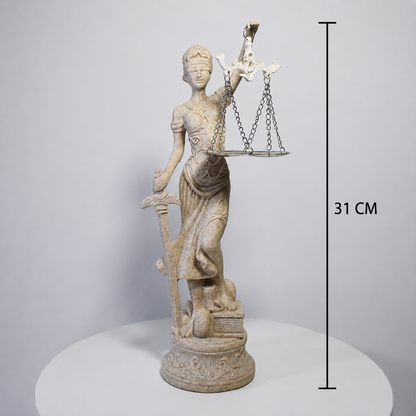 Escultura Dama da Justiça em Resina - Estilo Marmore
