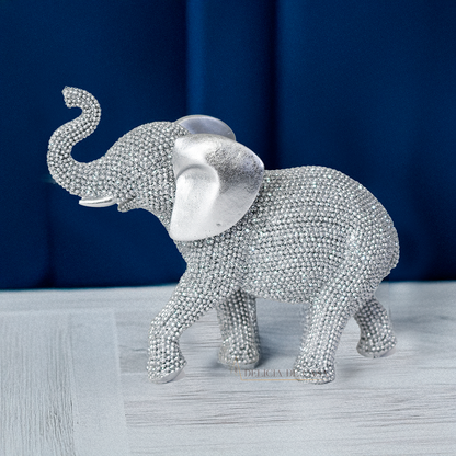 Enfeite de Resina Elefante Dourado com Strass – Sofisticação e Prosperidade na Decoração