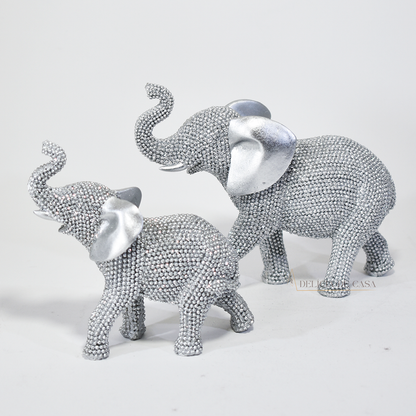 Enfeite de Resina Elefante Dourado com Strass – Sofisticação e Prosperidade na Decoração