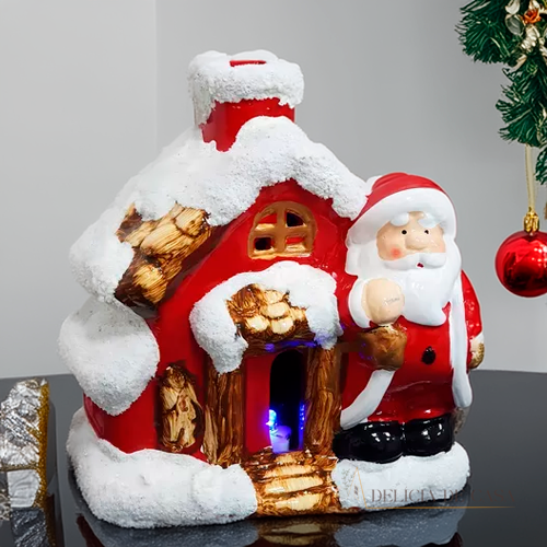 Enfeite Natal Papai Noel Casa com led perfeito para decorações natalinas natal 2024