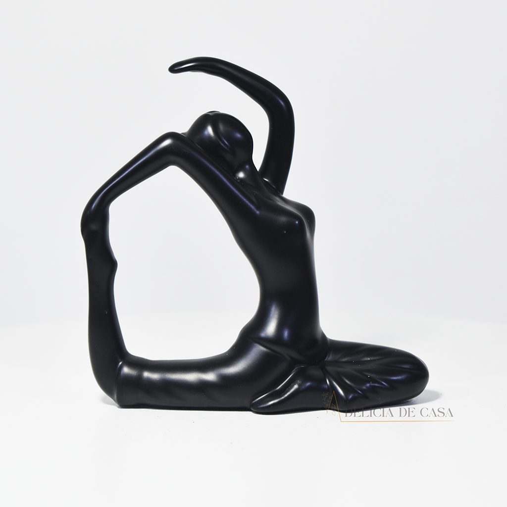 Enfeite decorativo de porcelana inspirado em yoga e ballet para decoração moderna e ambientes de bem-estar