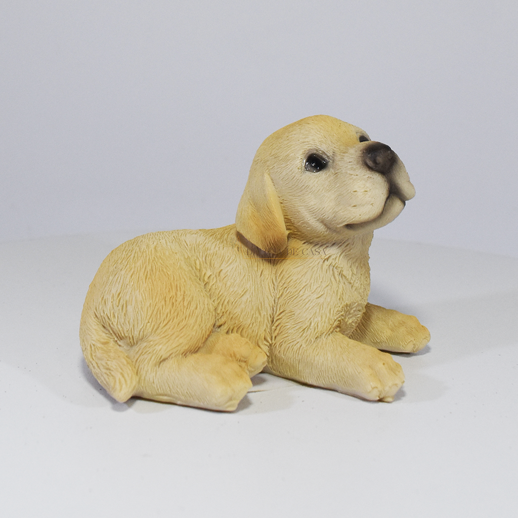 Enfeite Estatueta Cachorro Caramelo Labrador em Resina 3 Modelos Decoração Para Casa Delicada
