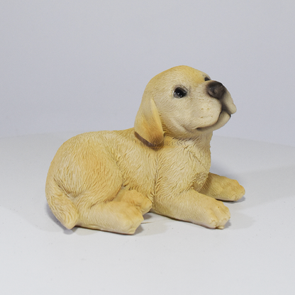 Enfeite Estatueta Cachorro Caramelo Labrador em Resina 3 Modelos Decoração Para Casa Delicada