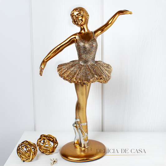 Estátua Decorativa de Bailarina em Resina 19 cm Decoração para Casa