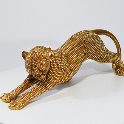 Enfeite Decorativo Leopardo em Resina - Decoração de Luxo para Casa Elegante