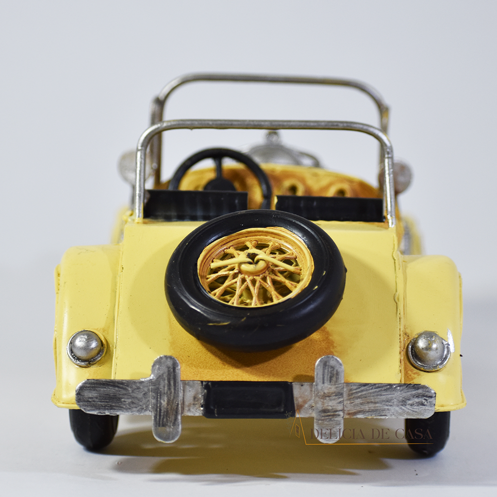 Miniatura Carro Amarelo Conversível Estilo Retrô Vintage Gatsby