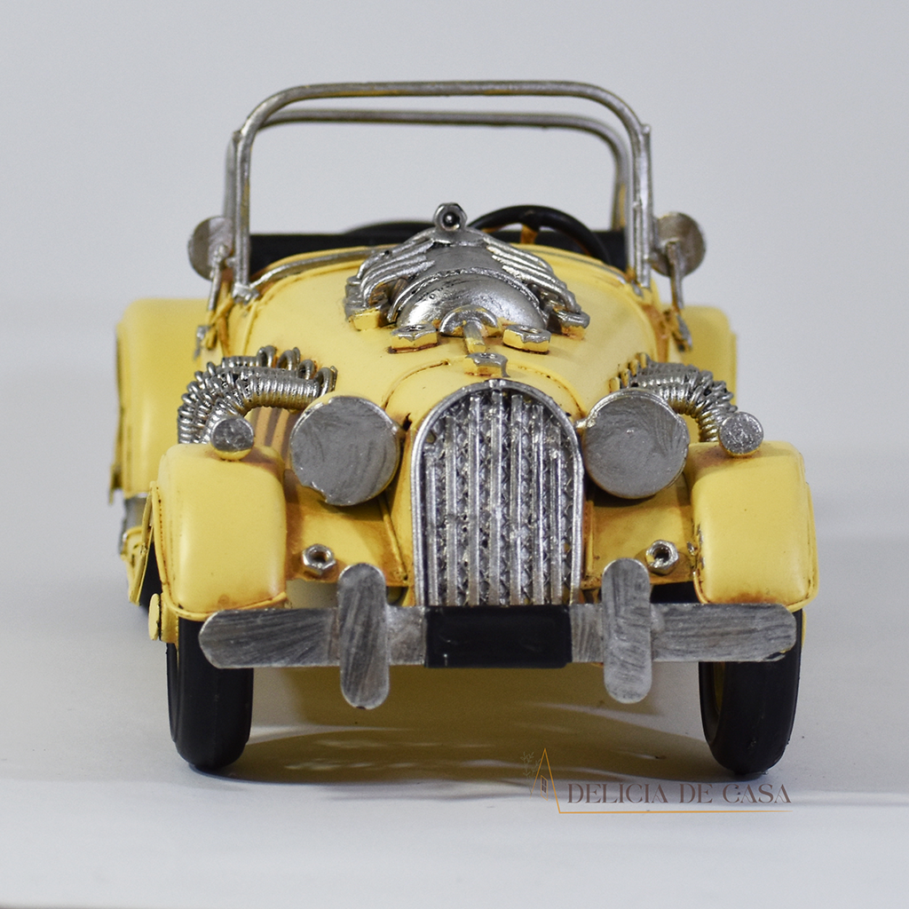 Miniatura Carro Amarelo Conversível Estilo Retrô Vintage Gatsby