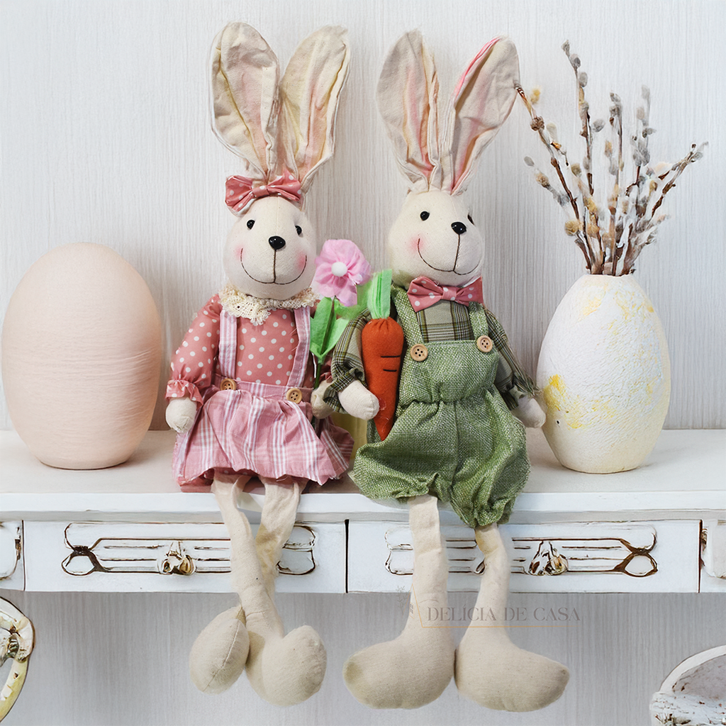 Coelho de Pelúcia Páscoa Sansão Grande 60 cm – Brinquedo Decoração Charmosa e Aconchegante Coelhinho