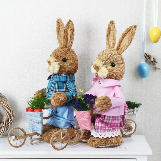 Coelho de Páscoa de Palha Decoração Temática Coelhinho