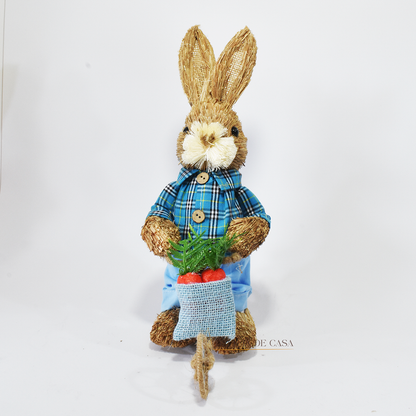 Coelho de Páscoa de Palha Decoração Temática Coelhinho