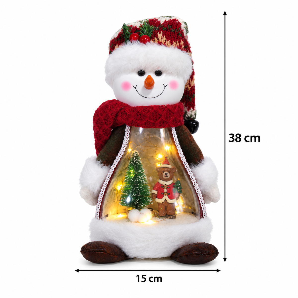 Boneco de Natal com Luz LED Papai Noel ou Boneco de Neve 38 cm – Decoração Natalina Iluminada