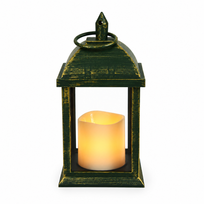 Lanterna Natalina Decorativa com Vela LED 23 cm  Decoração de Natal – Vermelha ou Verde