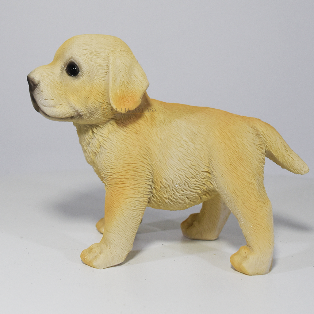 Enfeite Estatueta Cachorro Caramelo Labrador em Resina 3 Modelos Decoração Para Casa Delicada