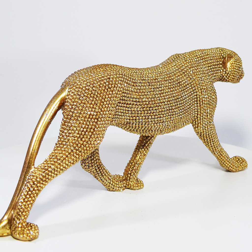 Enfeite Decorativo Leopardo em Resina - Decoração de Luxo para Casa Elegante