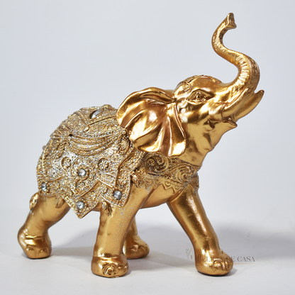 Estátua Decorativa de Elefante da Fortuna Sorte em Resina Decoração para Casa