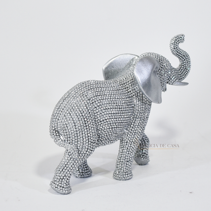 Enfeite de Resina Elefante Dourado com Strass – Sofisticação e Prosperidade na Decoração