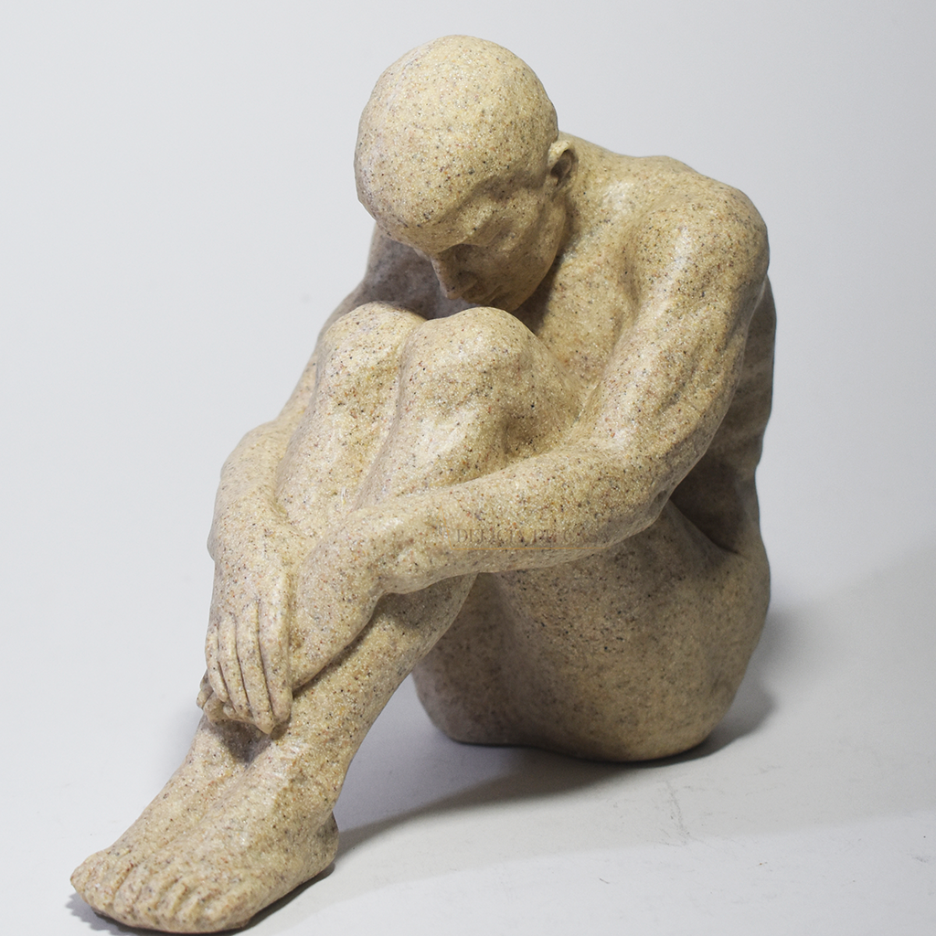 Escultura Decorativa Reflexão Modelos Homem e Mulher - Decoração Sala Elegante Luxo